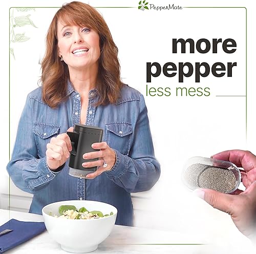 Miniatura 3 de PepperMate Molinillo de Pimienta Tradicional 723 - Molinillo Llave en Mano de Alto Volumen para Sal y Granos de Pimienta Gourmet (Blanco)