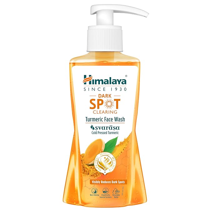 Himalaya Dark Spot Clearing Turmeric Face Wash | For glowing skin with Niacinamide | Suitable for all skin types | Clinically Tested | Soap Free | For Men & Women | 200ml