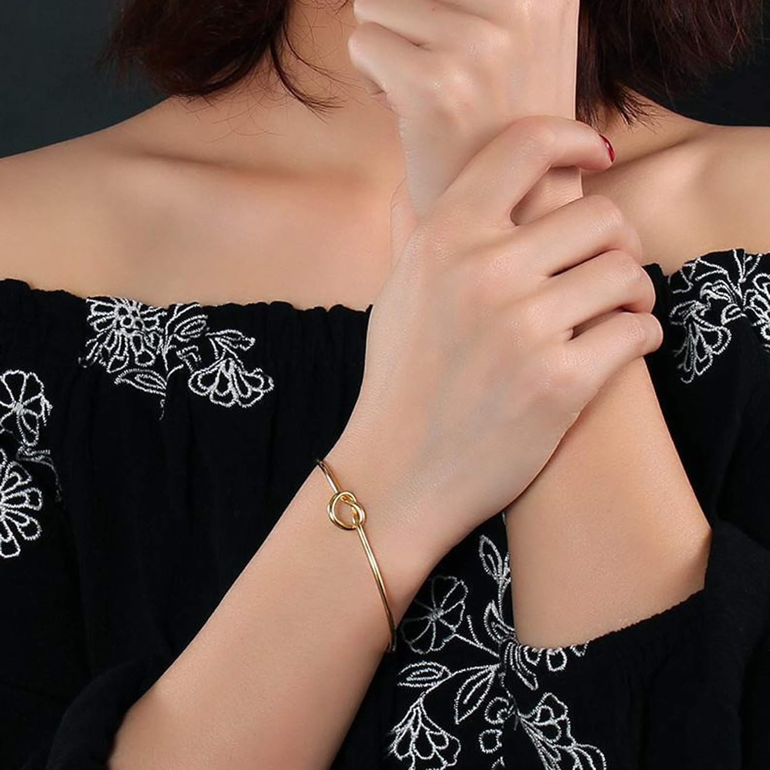 Bridesmaid Proposal Gifts, Stainless Steel Tie The Love Knot Bridesmaid Bracelet with Gift Box - Image 5