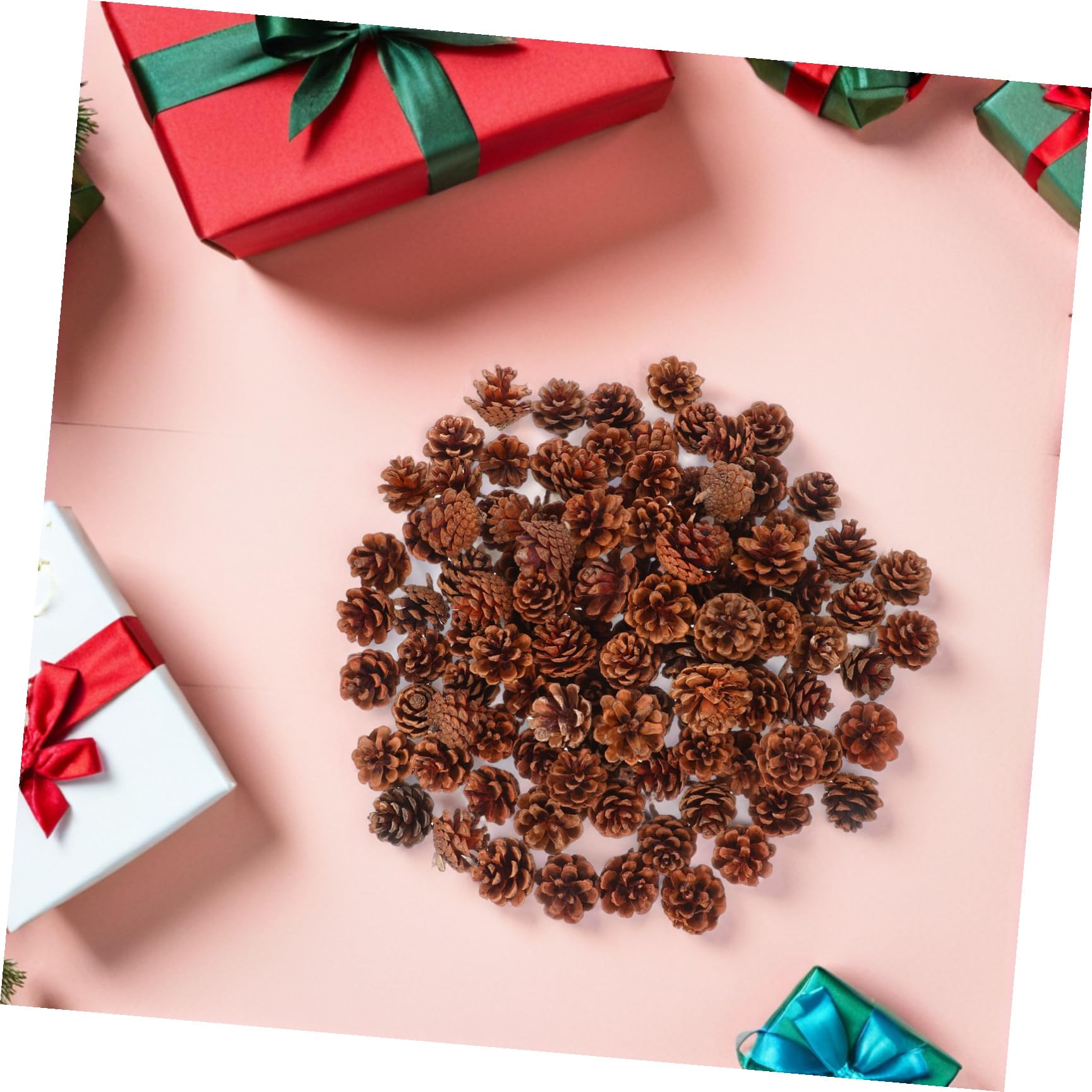 ERINGOGO 130 Pezzi Pigne Piccole Naturali per Decorazioni Natalizie e Autunnali, Riempitivo per Vaso in Pigne di Pino 3-4cm, Perfette per Decorazioni Fai da Te in Inverno e Ringraziamento