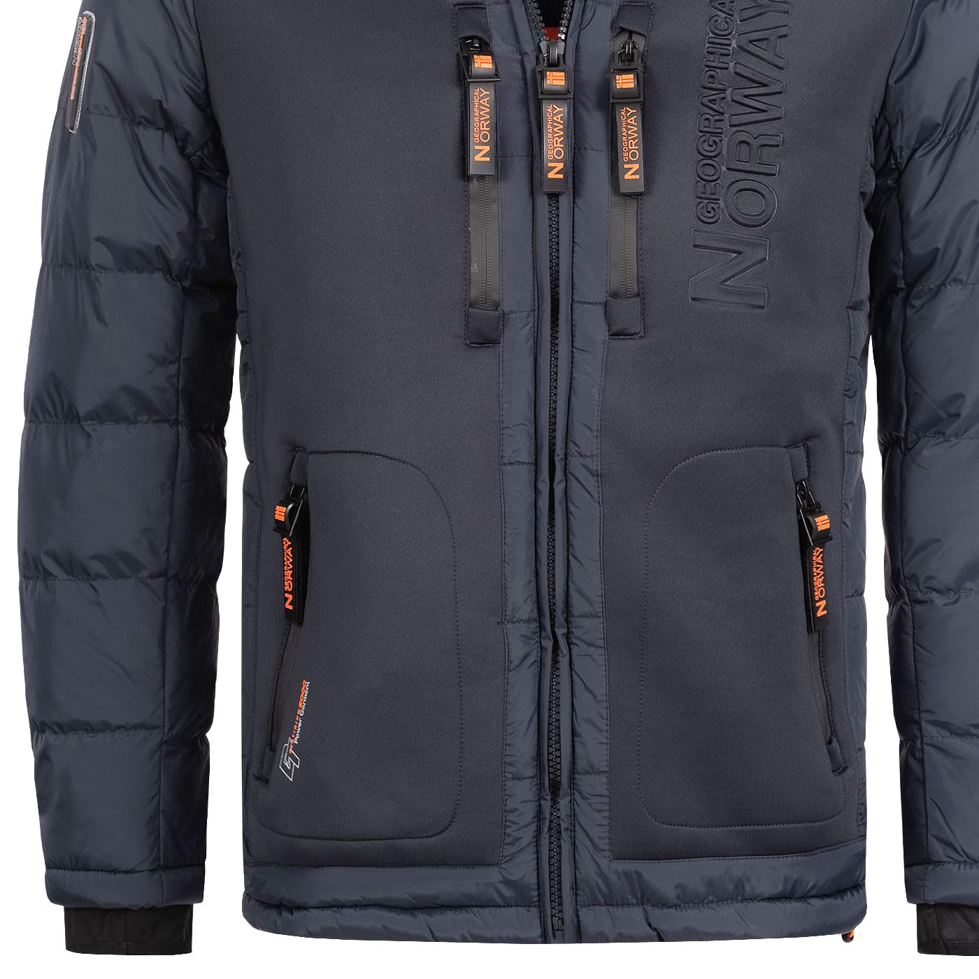Geographical Norway Hommes Veste Matelassée Veste d'hiver à Capuche – Doublé Chaud Anorak - Extérieur Ski Snowboard Veste A Capuche pour l'hiver/Automne dans Bundle avec UD Bonnet