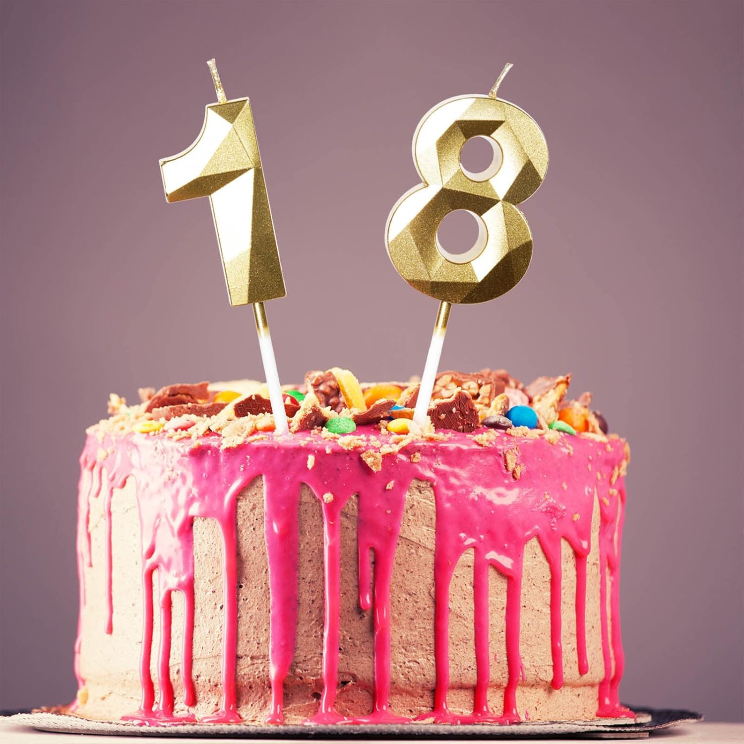 Bougies d'Anniversaire 78 Ans Dorées Numéro 78 Or pour Gâteau Décoration de Fête