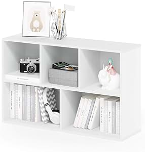 Furinno Luder Bookcase / Book / Storage , 5-Cube, White