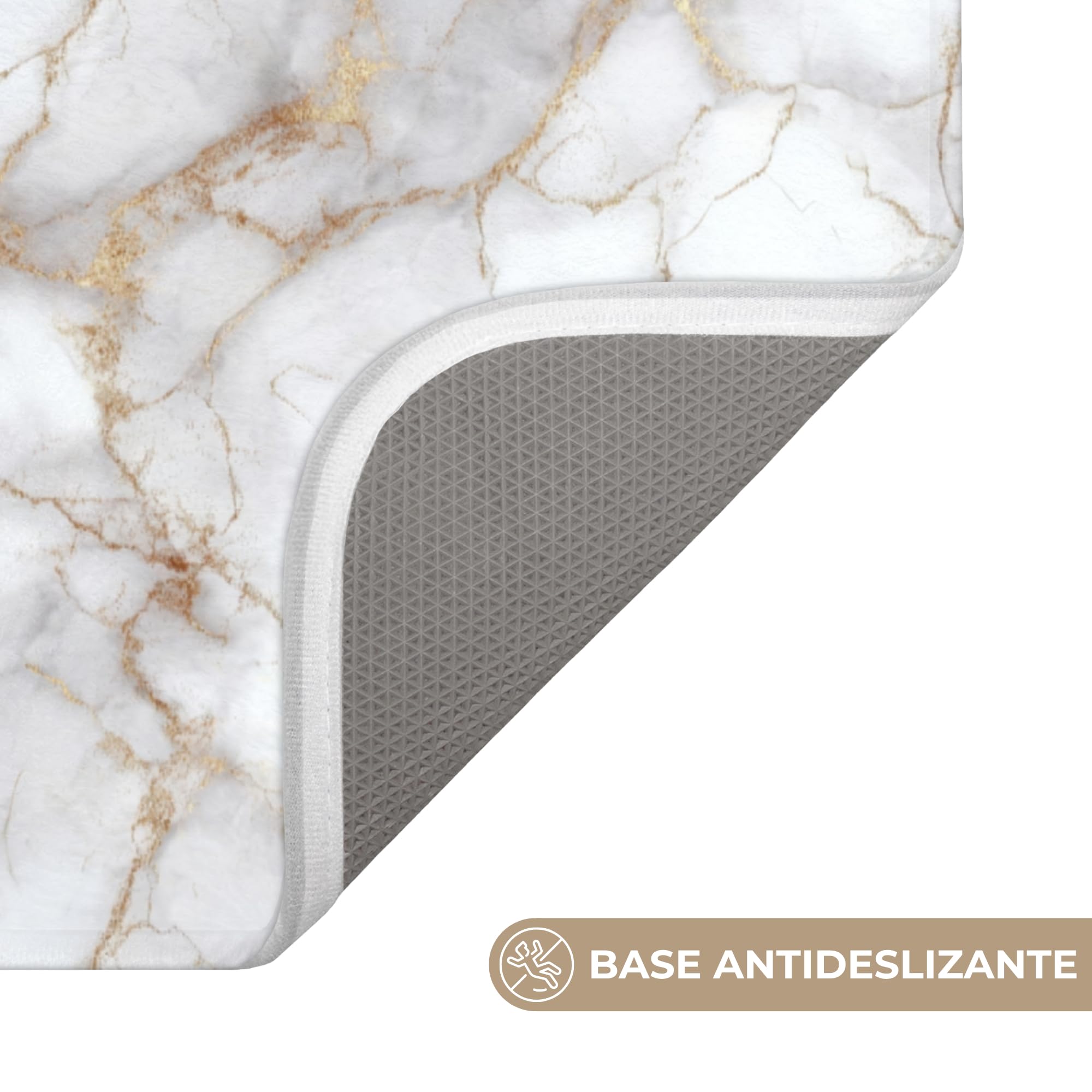 Alfombra De Baño Rectangular 60x90 cm Bathroom Bath Mat Lavable Tapete Antideslizante Alfombras Ducha Decoracion Alfombrilla Blanco - Oro - Mármol - Gris