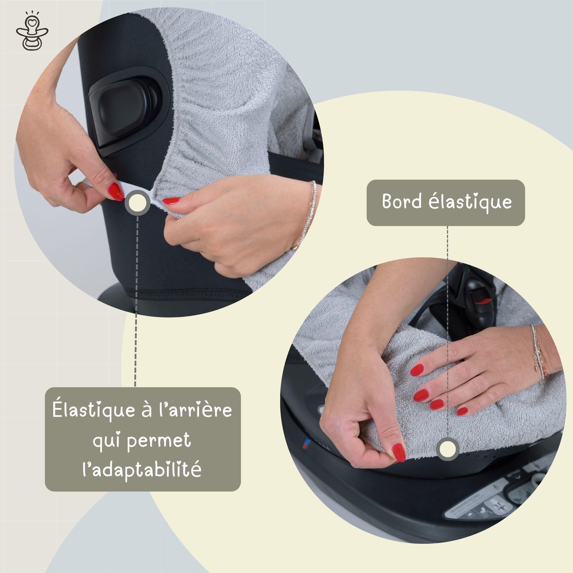 baby idea Housse pour siège d'enfant Auto Universelle 0/18 kg en Double éponge de Coton, 100% Coton, Lavable avec Passage, Sangles - Fabriquée en Italie (Avio)