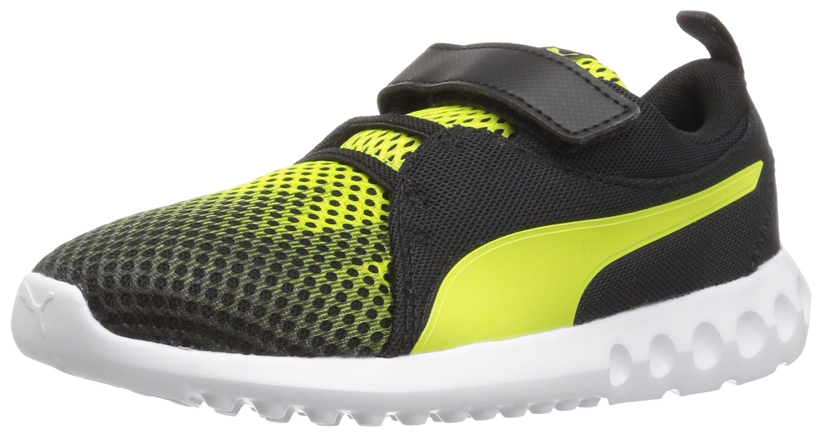 Puma Baby Boys Carson 2 Hook and Loop Sneaker, Black-Red Yellow, 12 Infant
