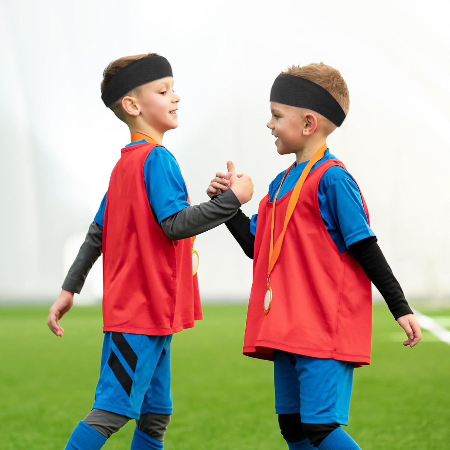 3 Pcs Kids Sports Headbands Boys Girls Athletic Elastic Sweatbands Children Soft Moisture Wicking Hairband Absorbing Sweat Band for Football Basketball Running Tennis