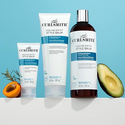 Miniatura 8 de Curlsmith - Hold Me Softly Style Balm - Crema vegana suave para cabello ondulado y rizado, aspecto natural (16 onzas)