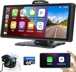 Portable 9.3" Car Stereo Radio with Wireless Apple Carplay & Android Auto and 1080P Backup Camera, IPS Display Screen for Cars,Bluetooth/GPS Navigation/Mirror Link/AUX Out/FM,Head Unit