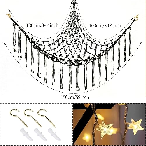 Miniatura 8 de Red o hamaca grande para animales de peluche, hamaca de juguete de 55 pulgadas, soporte de red colgante de esquina para almacenamiento de animales,