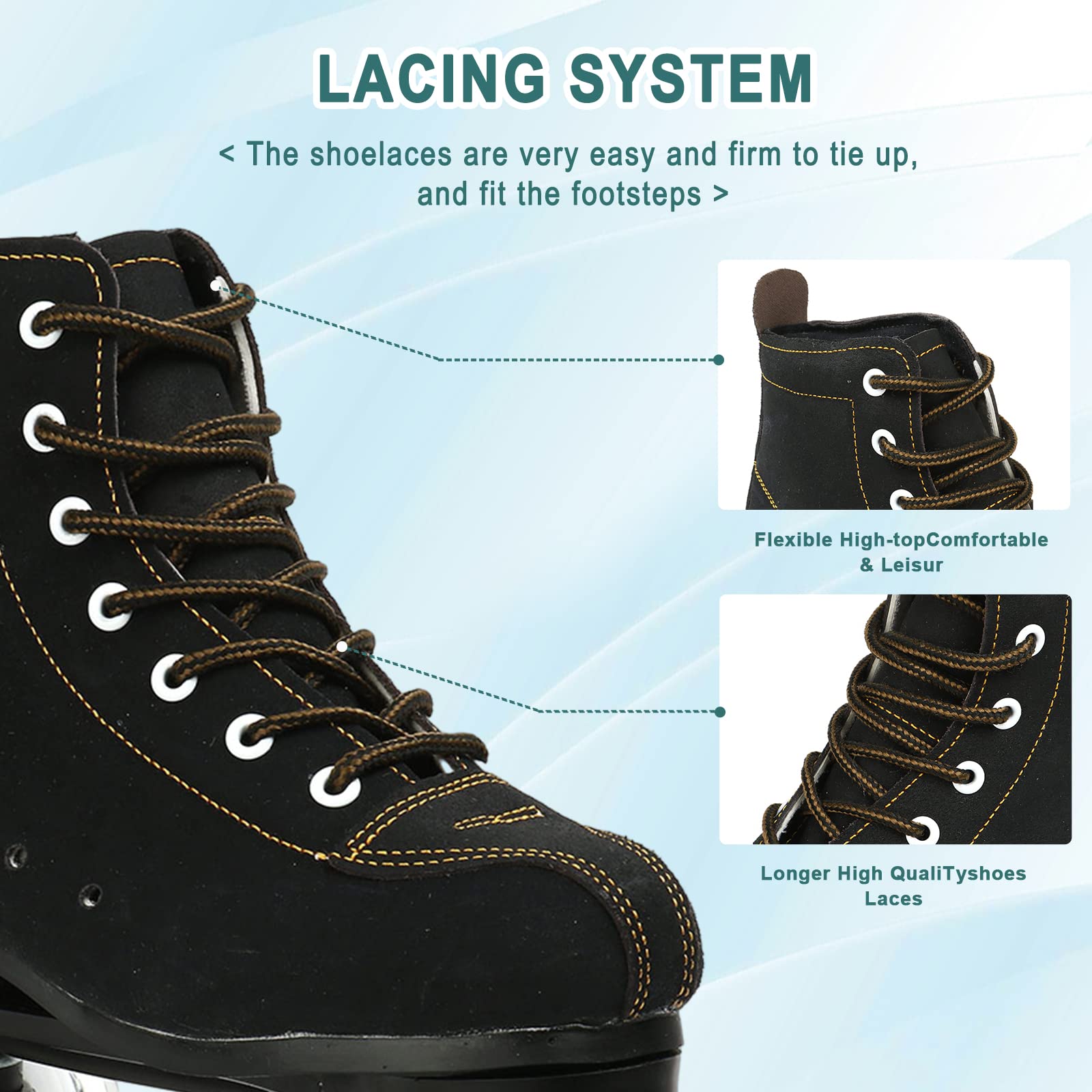 jessie Women's Roller Skates High Top Double Row Outdoor and Indoor Roller Skate Adjustable Roller Skates for Women Men Boys and Girls