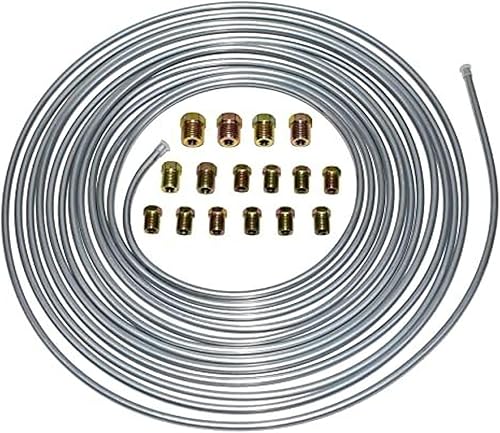 A-Team Performance Kit de rollo de tubo de línea de freno 3/16, tubo de acero galvanizado de doble pared de 25 pies, 0.028 pulgadas de pared, 16