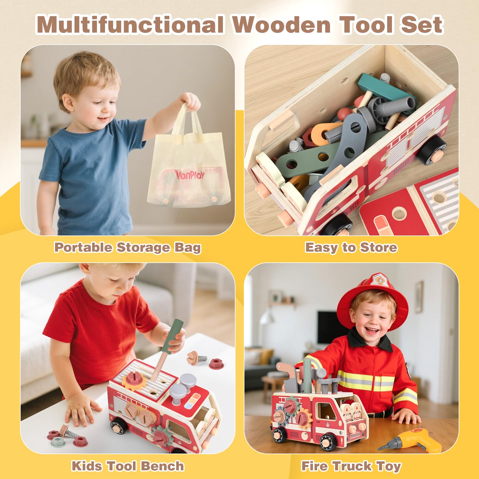 Vanplay Kids Tool Set including Toy Drill - Image 6