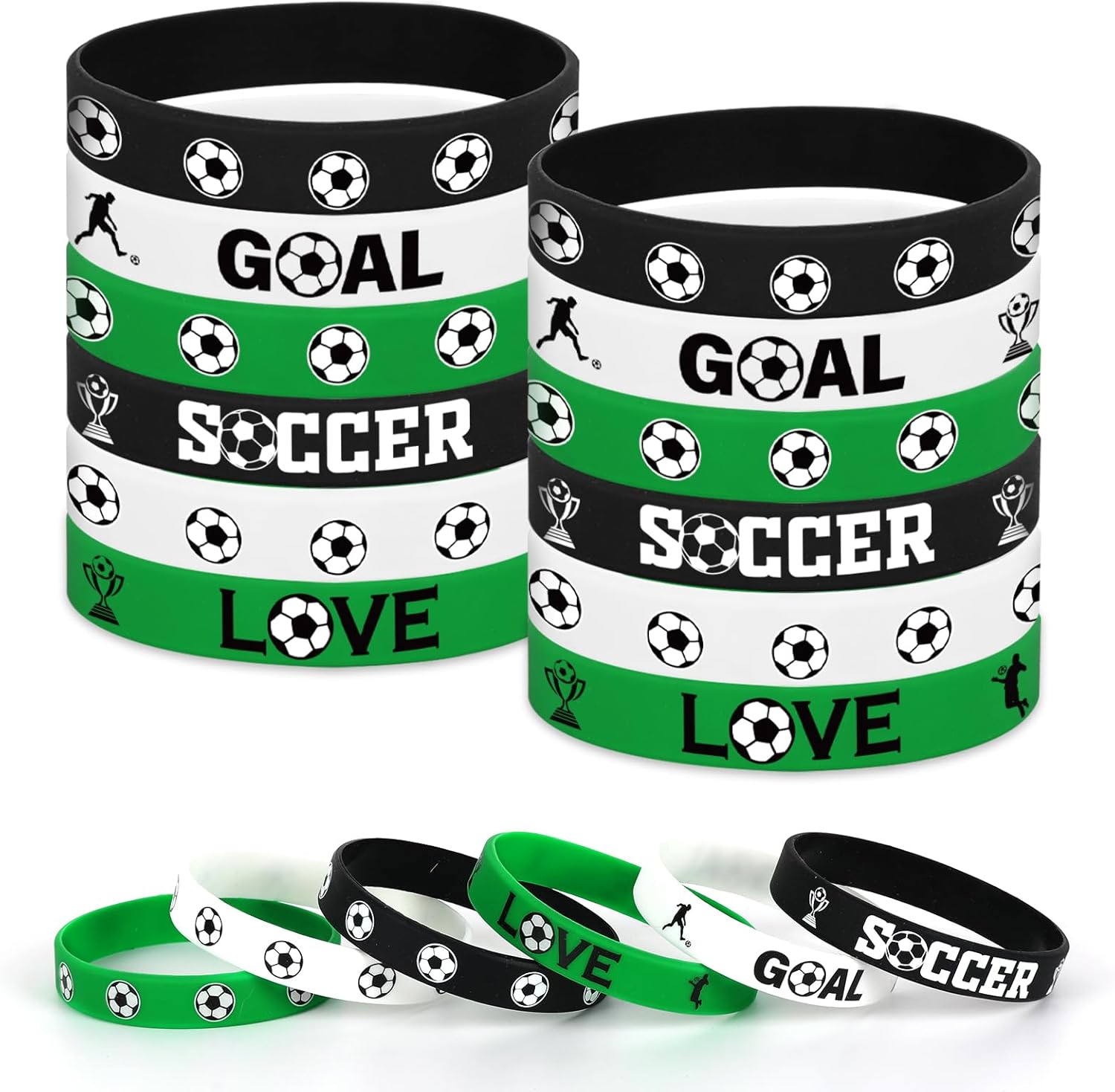 36Pcs Soccer Silicone Wristband Designs Green Jamaica Ubuy