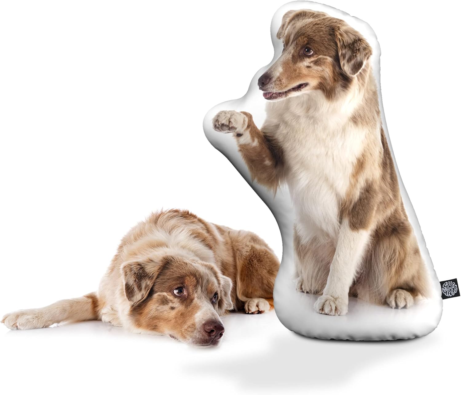 All About Vibe Personalize Pillow of Australian Shepherd Dog, Soft and Cuddly Custom Pillow for Dog Lovers, Dog Shaped Pet Pillow for Home, Office Desk, Chair & Decor - 16" Small