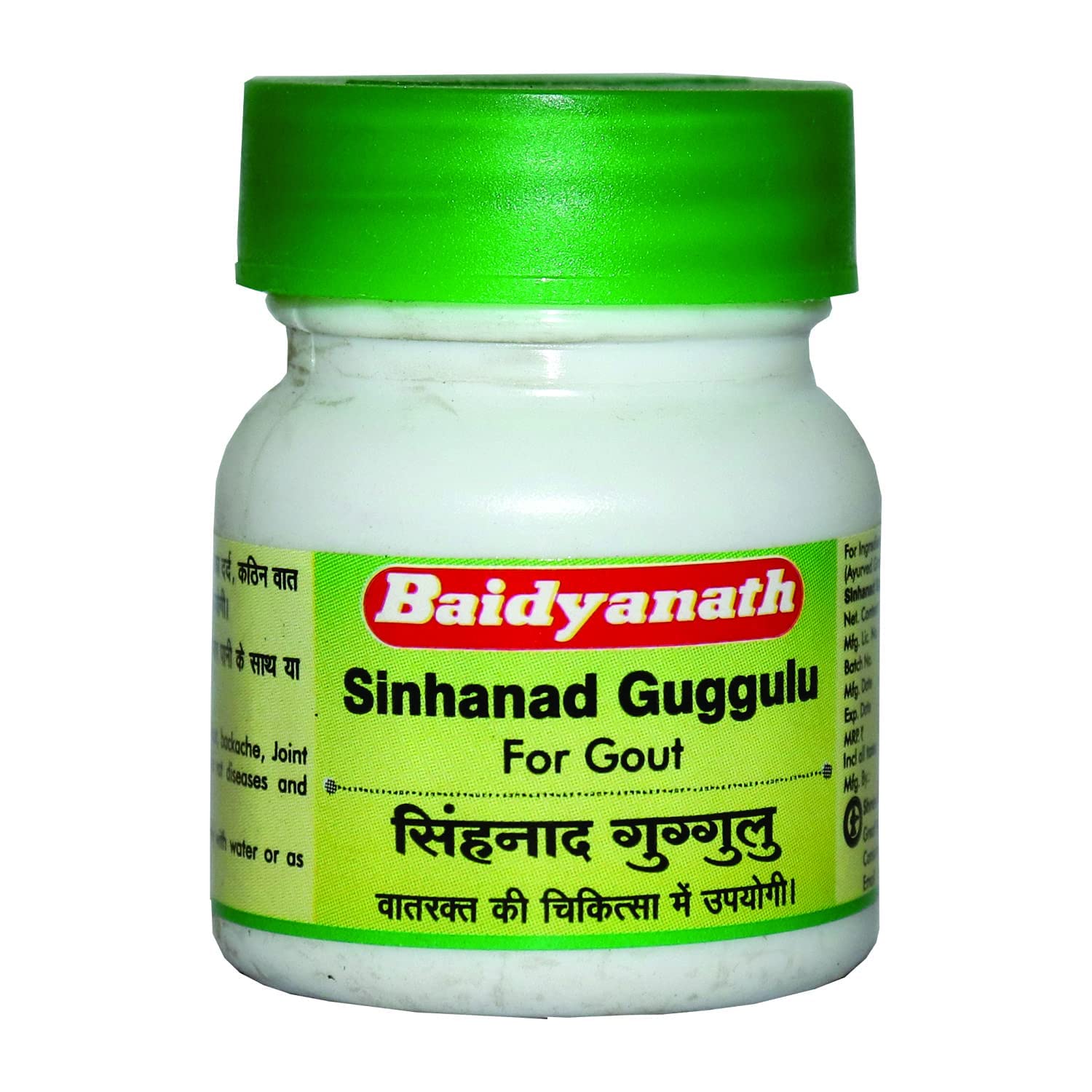 Buy Baidyanath Sinhanad Guggulu Tablets For Gout 40 Tab, Natural