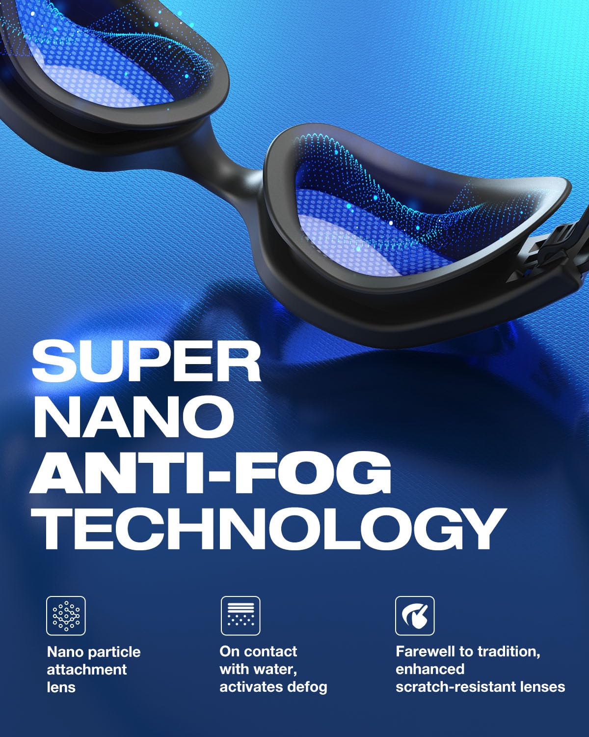 ZIONOR G1 Nava - Occhialini da nuoto unisex super anti-appannamento, lenti a specchio, colore: fumo brillante
