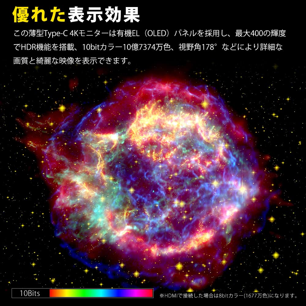 Amazon.co.jp: モバイルモニター 4K 有機EL OLED タッチパネル 13.3  