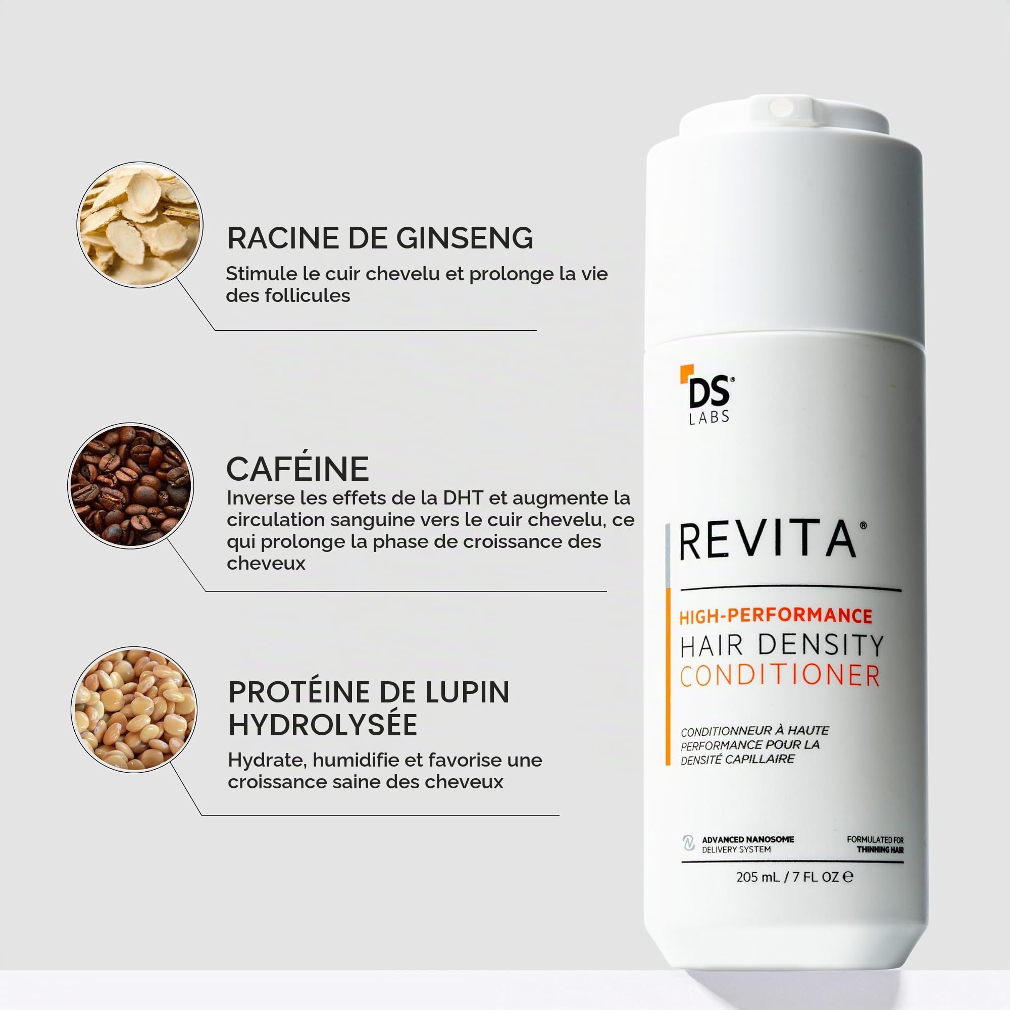 DS Labs Revita Shampooing et Après-Shampooing – Soin Densifiant Haute Performance, Volumisant & Épaississant, Cheveux Plus Denses et Sains, Sans Sulfates ni Silicones, Pour Hommes et Femmes, 205mL
