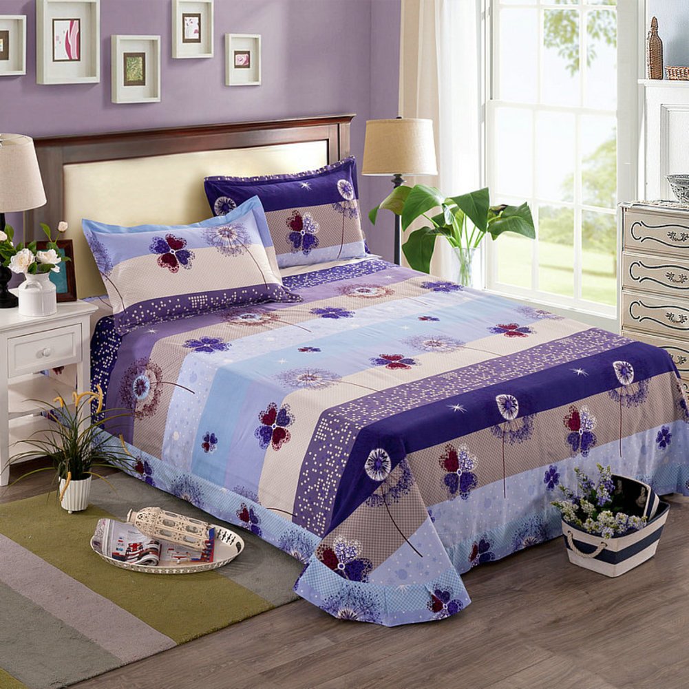 Drap en coton double 180x240 lit deux places drap plat matelassé F