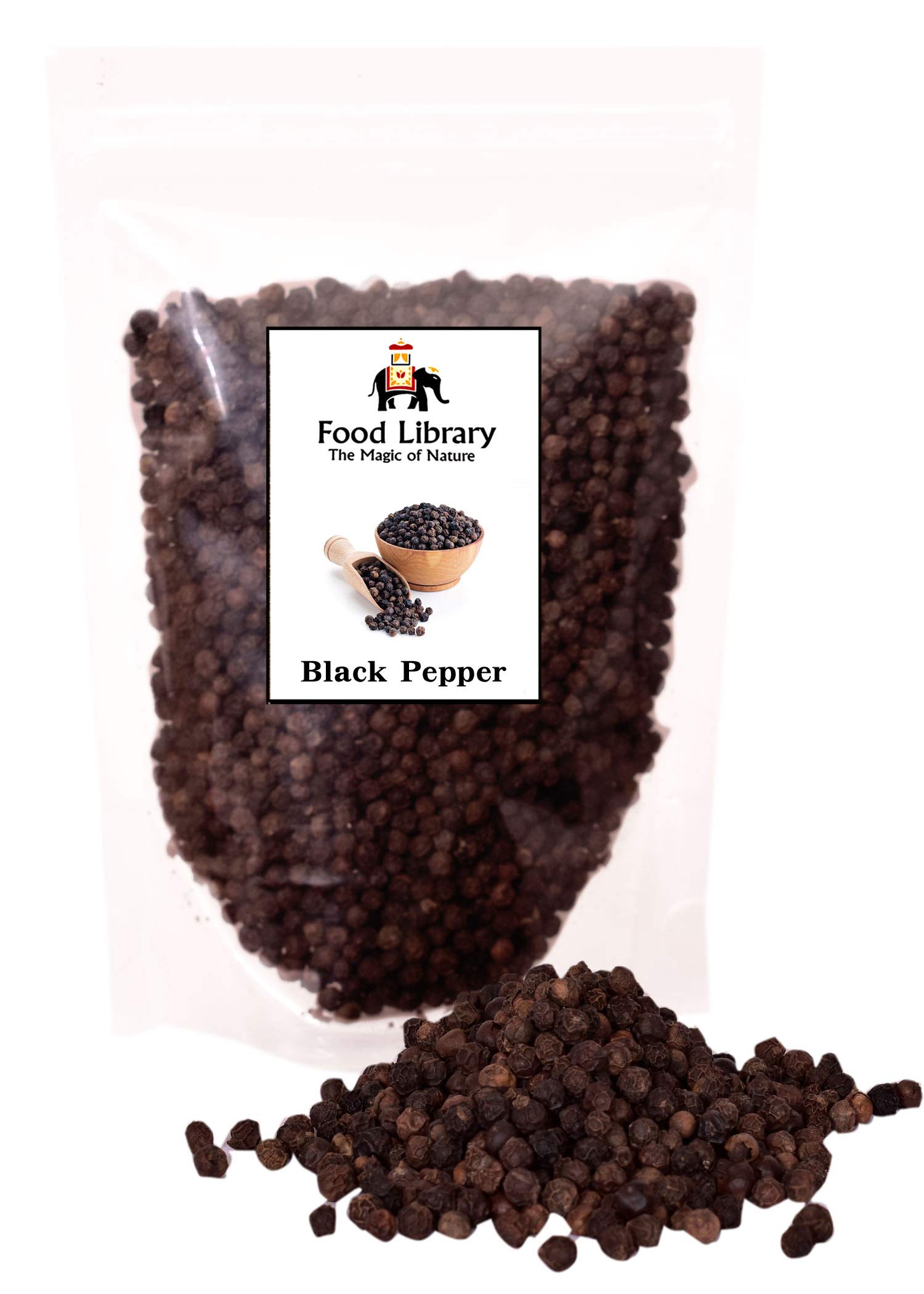 Food Library The Magic of Nature Kerala Whole Black Peppercorn (Sabut Kali Mirch), 200 Grams