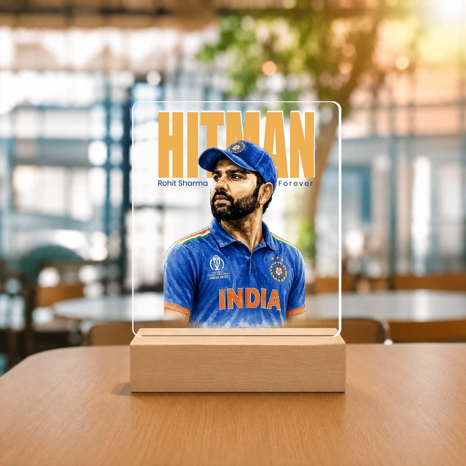 Gift Me Bazar Acrylic Plaque Desk Decor Hitman Rohit Sharma Tabletop Decor | Unique Gift for Cricket Fans, Sports Lover & Rohit Fans | Home & Office Table Decor-image-34