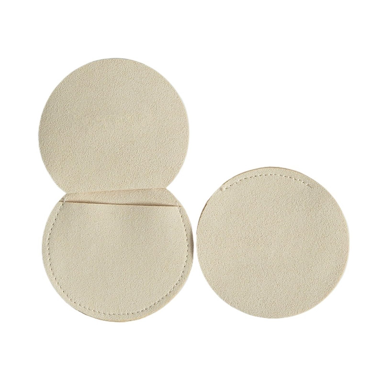 WEOKDFHA Jewelry Storage Bag 5pcs 7x7cm Earrings Jewelry Bag Round Velvet Suede Storage Pouch Ring Bracelet Necklace Travel Organizer(Cream)