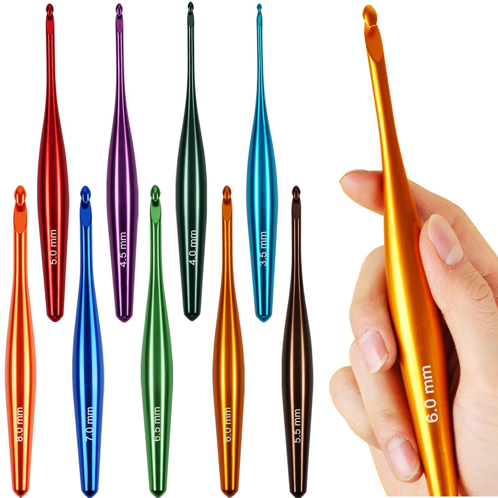 【極美品】Ameri 2WAY HOOK ARRANGE サロペット 2025 Amazon.com: Svartur Crochet Hooks Ergonomic, 9Pcs Hand-Polished