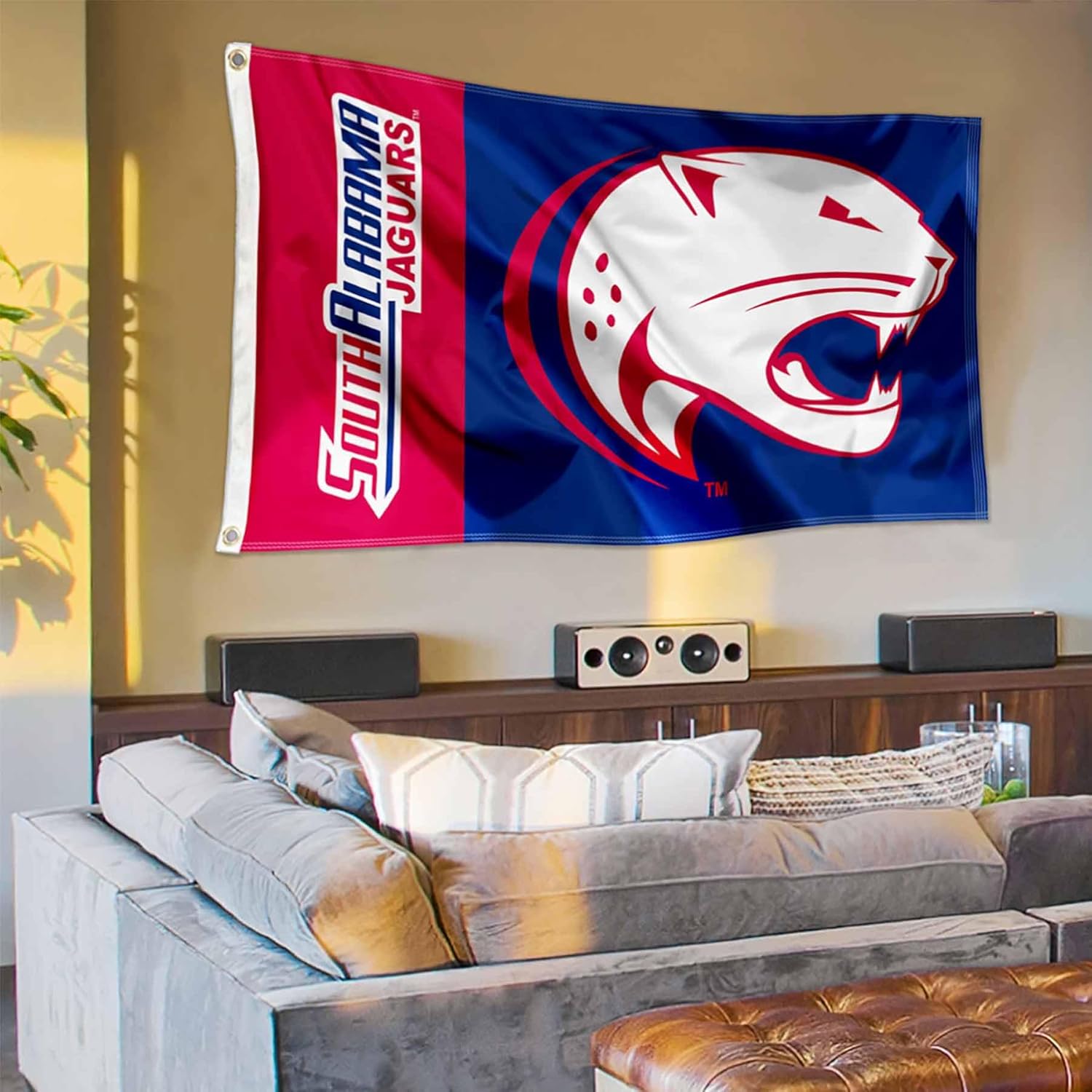 South Alabama Jaguars Wordmark Logo Large Grommet Banner Flag - Image 4