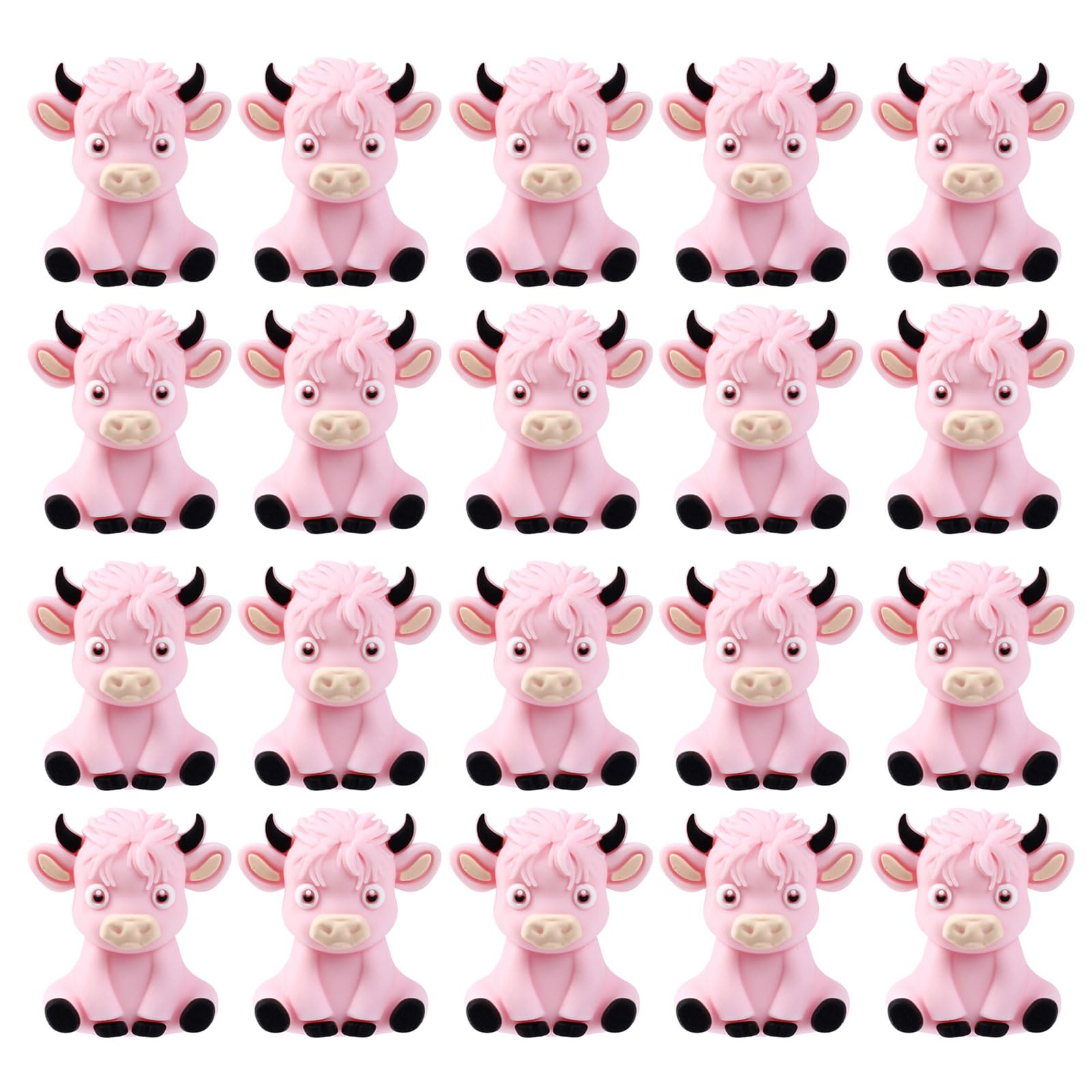 20pcs Fun Cow Shape Silicone Beads S Project Friendship Bracelets Party Activity Crafting Jewelry Craft Beads for Jewelry Parent Activity Craft