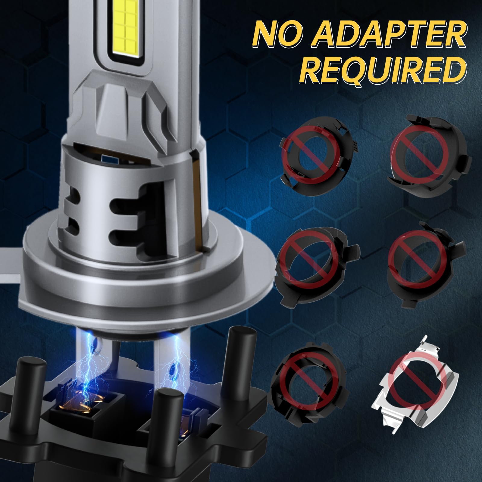 KOYOSO Ampoule H7 LED 110W 30000LM Phare pour Voiture Remplacement Halogène | 1:1 Size Design,Plug&play,CANBUS Ready,6500K Blanc,IP68,Ventilateur haute vitesse,No Adapter Required, Lot de 2