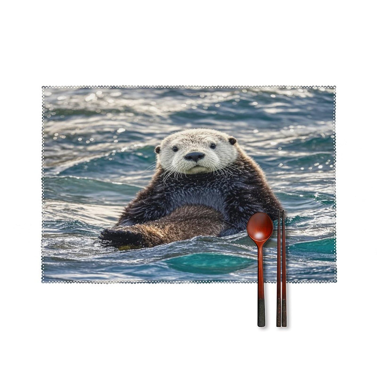 Set de table loutre de mer pour repas en famille et décoration de table de cuisine