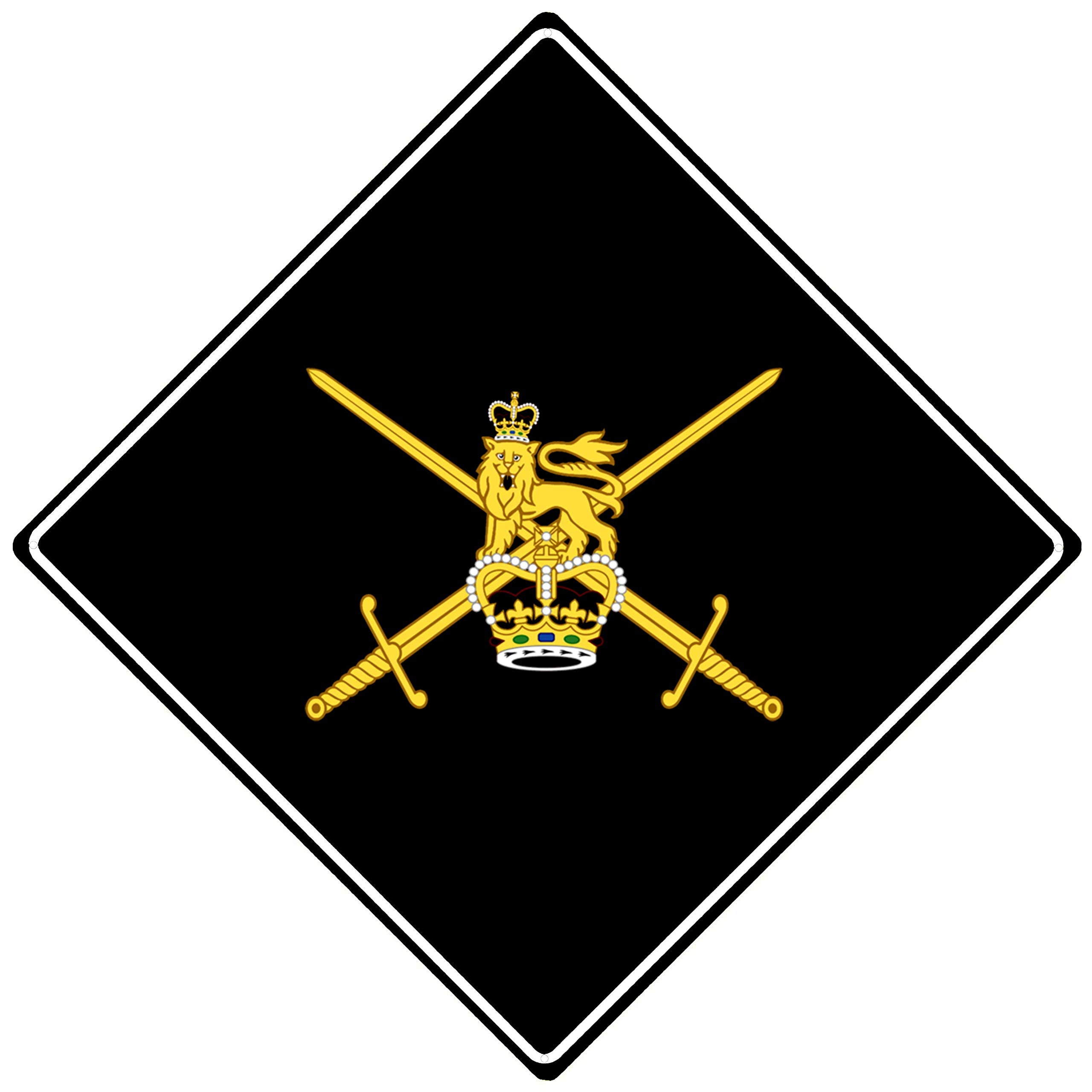 Yelacecca Warning Sign 12X12 Inches British Army Vintage Retro Metal Sign Aluminum Tin Sign