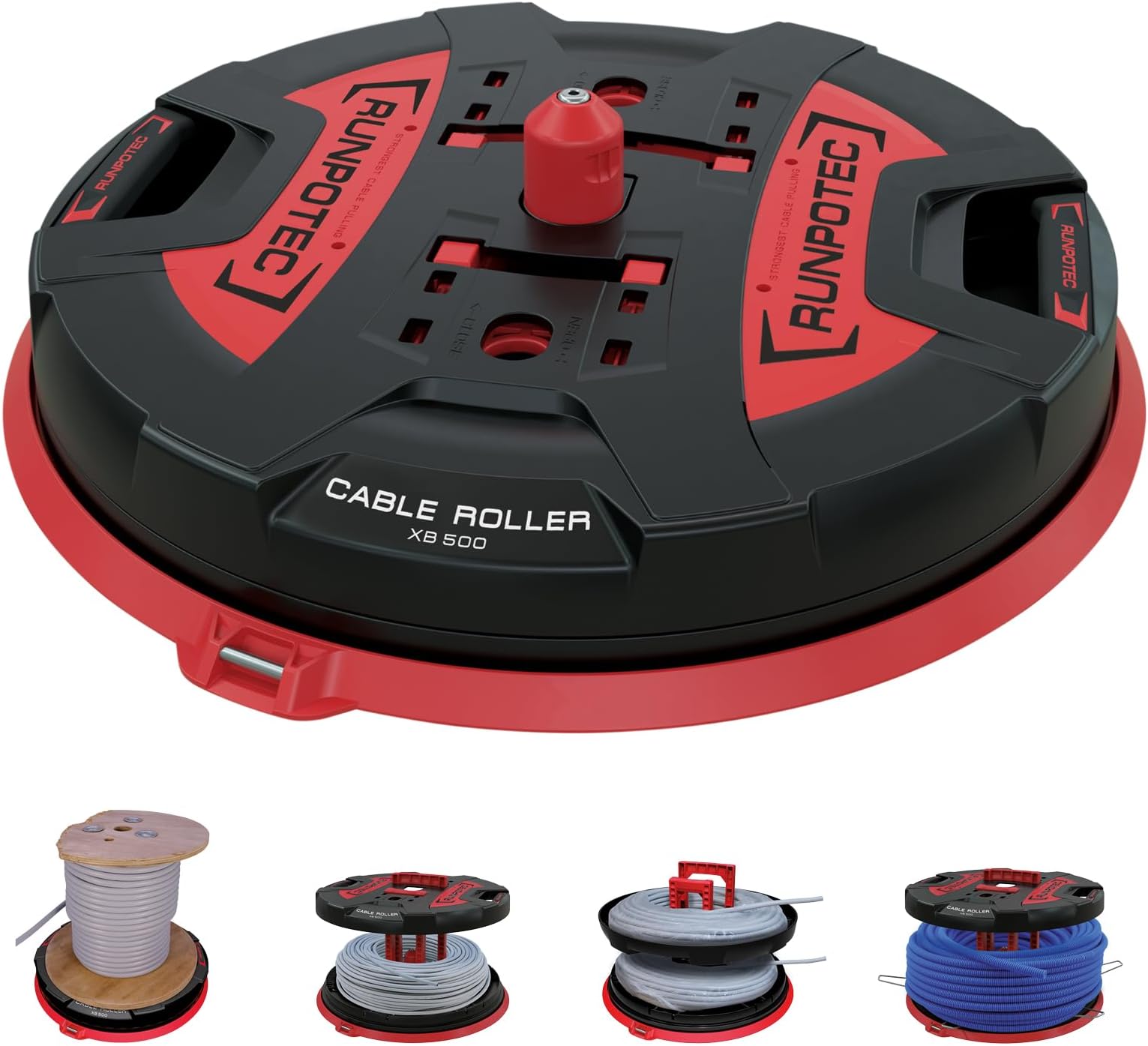 RUNPOTEC 10136 X Board Professional Cable Dispenser XB 500 Cable Retractable System, Black