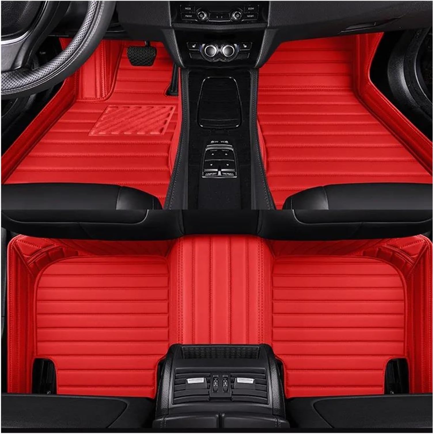 Anti Slip Mat Stripe Style Car Floor Mats For Chevy For Malibu 2016 2017 2018 2019 2020 2021 2022 Accessories Artificial Leather Anti Slip Mat Car Mats(Red)