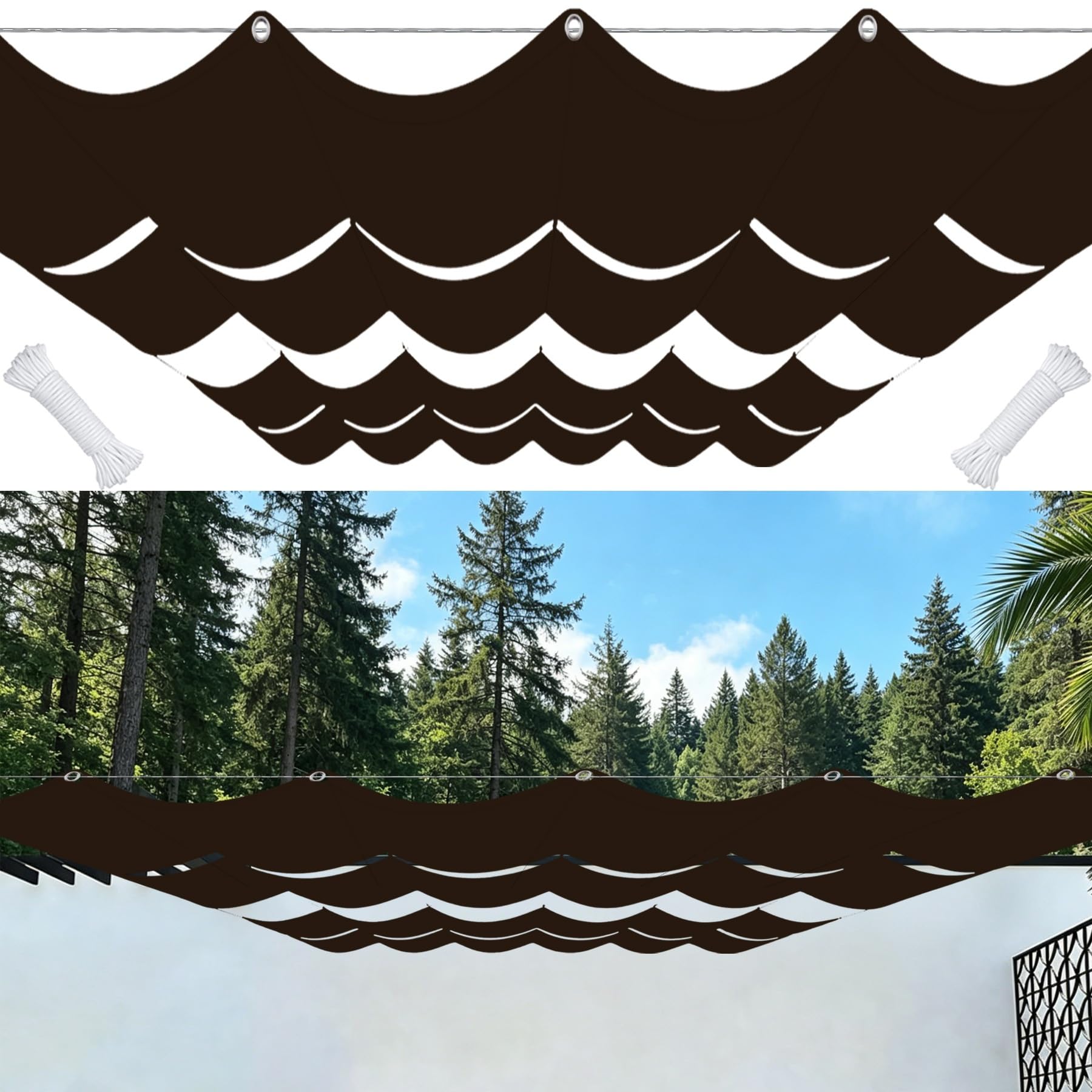 Voile d'ombrage pour pergola et piscine créez un coin de fraîcheur brun