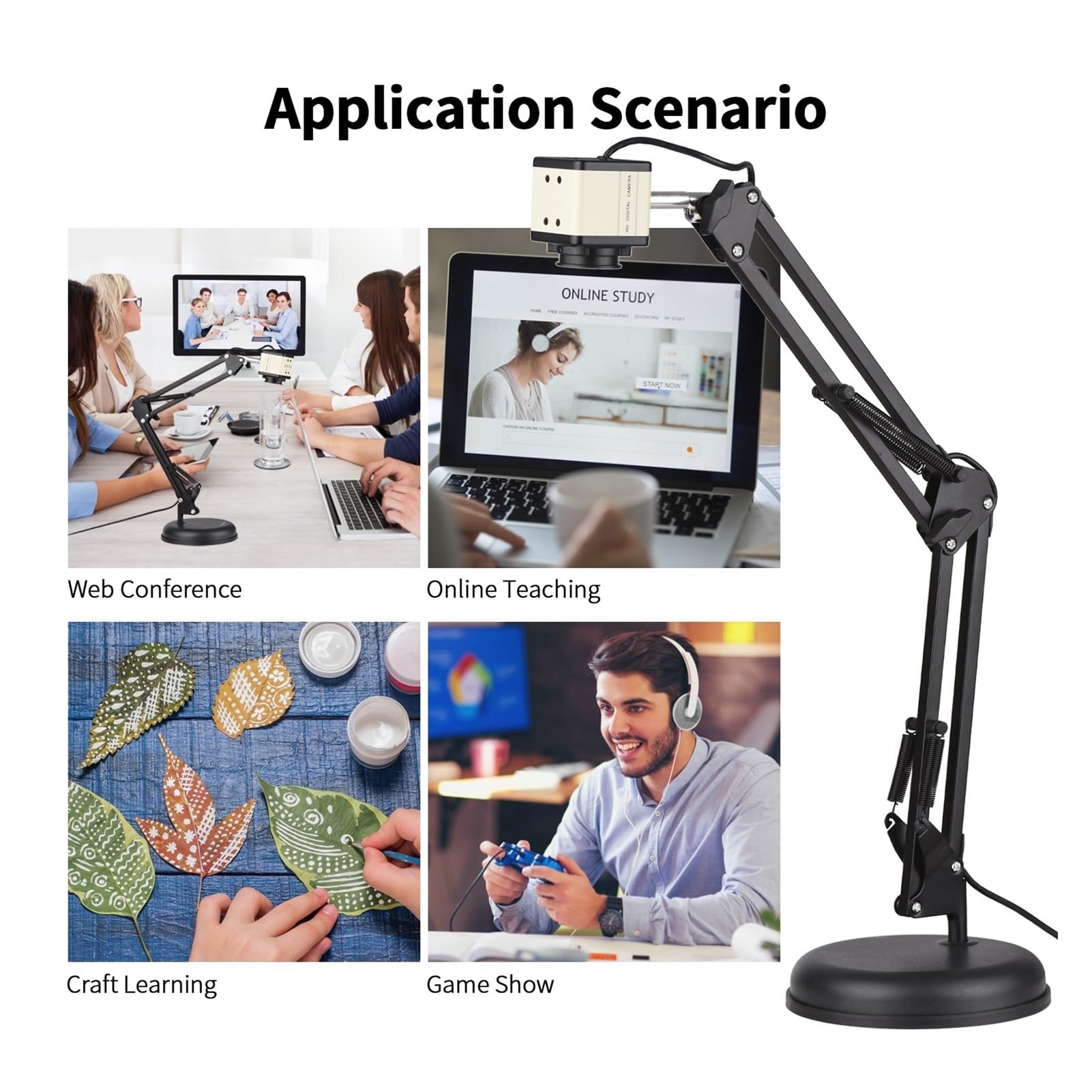 Fotocamera for scanner di documenti A3 e webcam con webcam automatica da 8 MP for insegnanti, funziona con Mac Windows Chrome