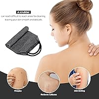 Vista 12 de 2 piezas exfoliante de espalda con asas, toalla para ducha, exfoliante de espalda de nailon, para hombres y mujeres (morado)