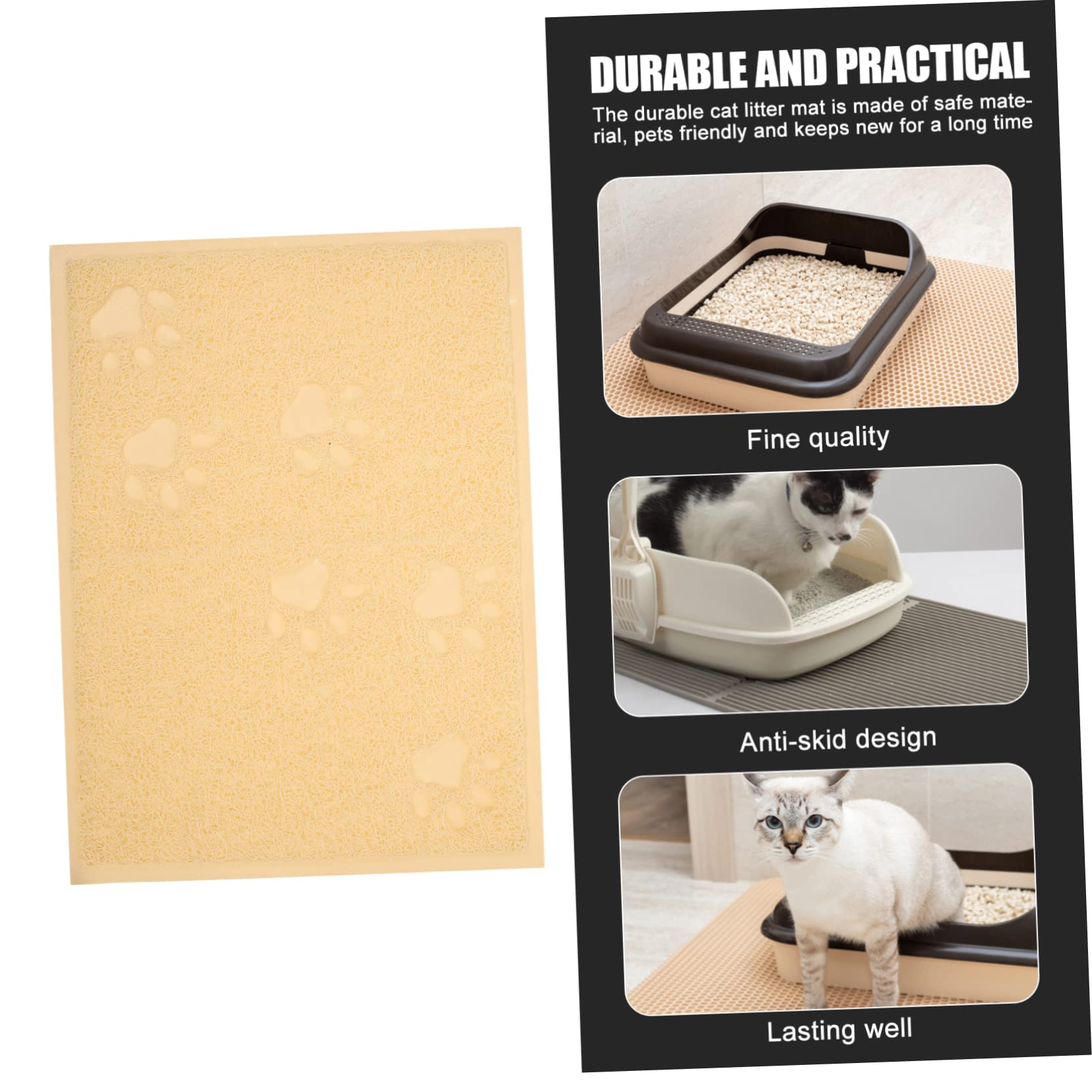 Angoily 2pcs Pvc Cat Litter Mat Cat Litter Trapper Kitten Supplies -slip Pet Cushion Indoor Carpet