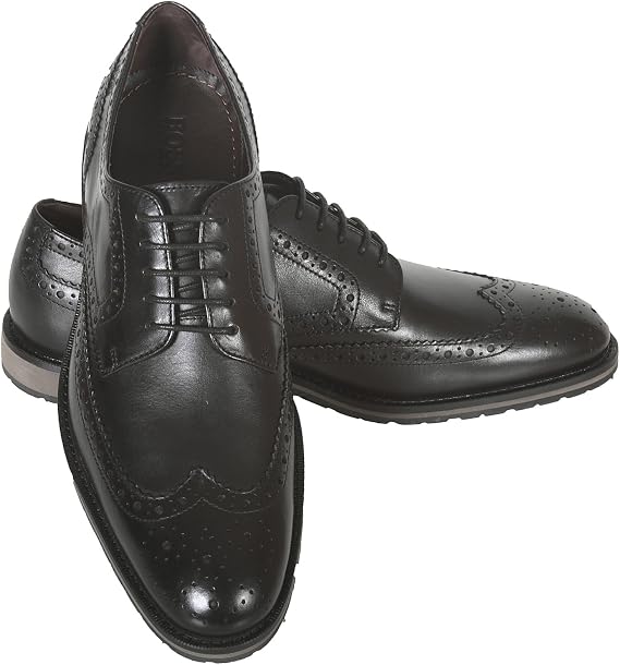 black leather brogue shoes BOSS2765 