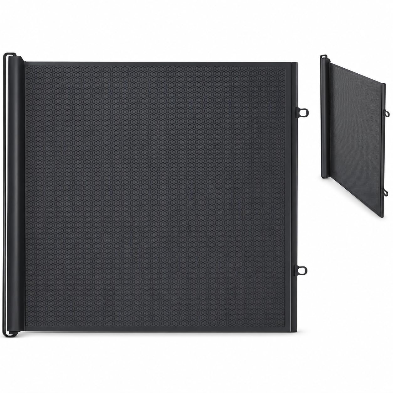 "Retractable Stair Gate for Children and Pets, Extra-Tall Wide Mesh Safety Barrier with No-Drill Installation for Doorways, Stairs and Hallways, Indoor and Outdoor Use，Black：78x130cm
