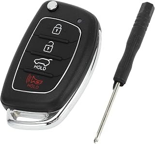 Key Shell Case Keyless Entry Remote Key Fob Replacement Case for Hyundai Tucson 2012-2019 for Hyundai Santa Fe 2013-2019 for Hyundai Sonata 4 Buttons