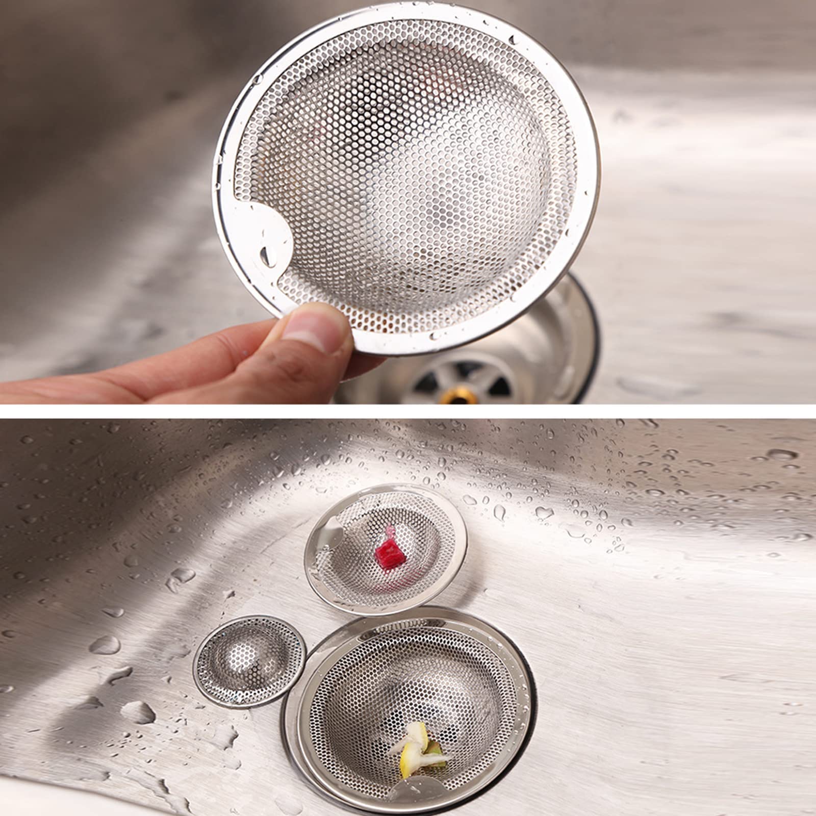 Edelstahl Ablauffilter 2er-Set – Für Dusche, Waschbecken & Küche, 10,2 Cm Durchmesser