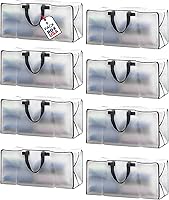 Vista 11 de BOX USA Paquete de 4 bolsas de mudanza azules extragrandes con asas y cremalleras, bolsas de almacenamiento resistentes, embalaje, artículos