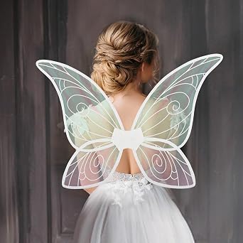 Threetols Elf Fairy Wings for Women, Halloween Butterfly Wings Princess Sparkling Wings Fancy Dress Up