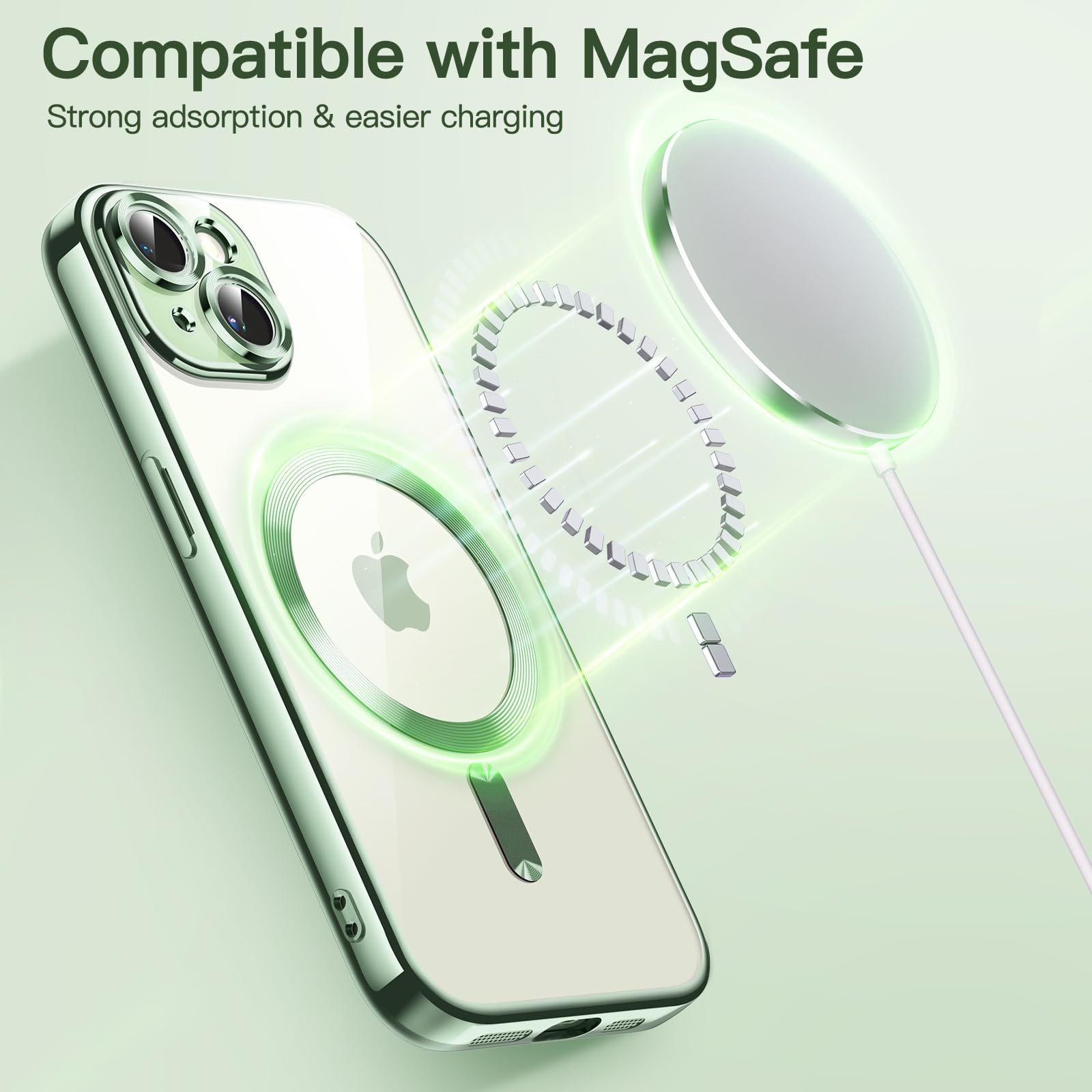 Coque Transparente Magnétique JOCASE Pour IPhone 15 – Compatible MagSafe, Protection Militaire – Anti-choc, Anti-rayures, Anti-jaunissement