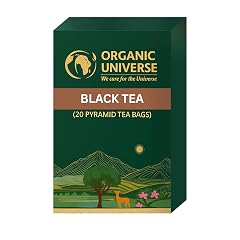 Organic Universe Black Tea Bags | Whole Leaf English Breakfast Pyramid Tea| Aromatic Flavours | 20 Count | 100% Organic Certified Black Tea Leaves and Powder
