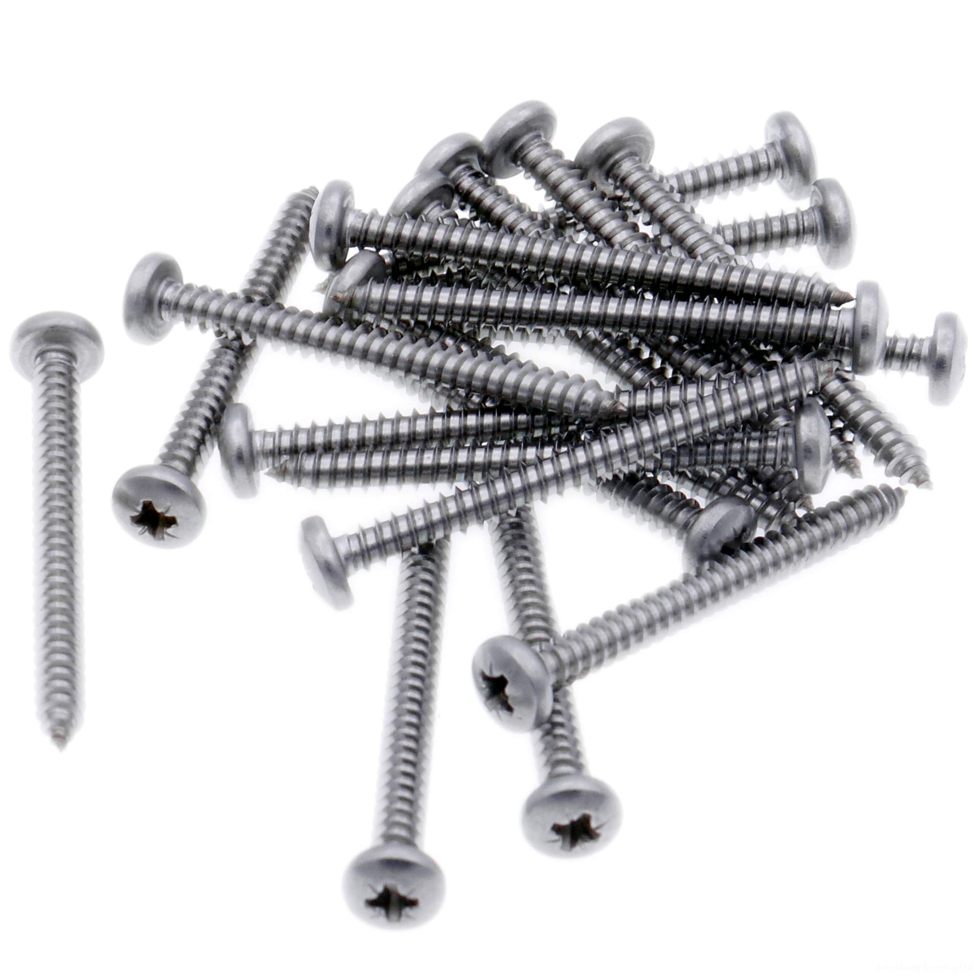 Singularity Supplies No.10 X 1.25 (4.8Mm X 32Mm) Pozi Pan Self-Tapping Screw - Stainless Steel (A2) (Pack Of 20)