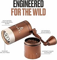 Vista 3 de VSSL Java G25 Manual Coffee Grinder Coffee for Camping Bean Grinder Travel Pour Over Stainless Steel Conical Burr ~ 25 Gram Capacity