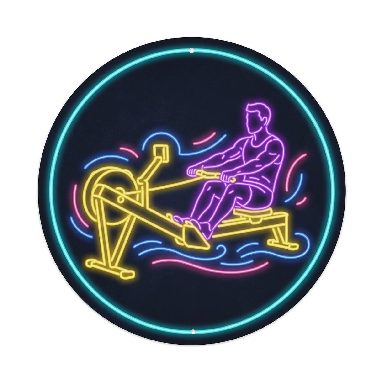 Vintage Faux Neon Gym Retro Bodybuilding Stamina Metal Tin Sign